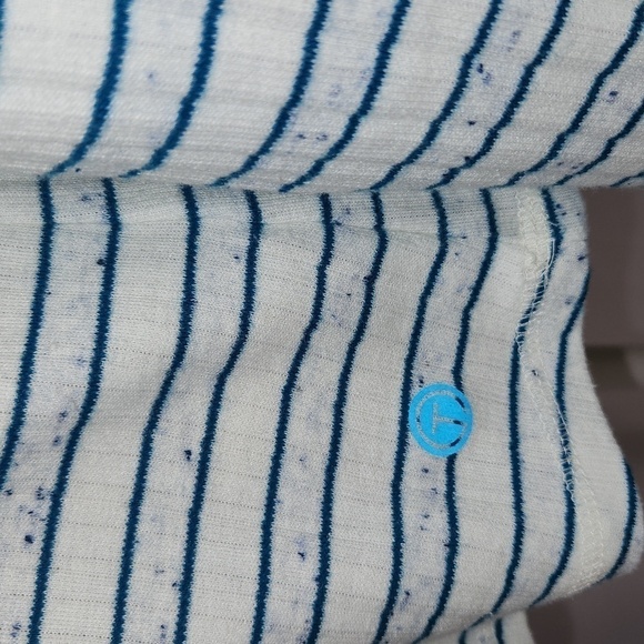 T by Talbots Blue Striped Side Snap Turtleneck Long Sleeve Pull Over Tunic SZ LP - Picture 10 of 16